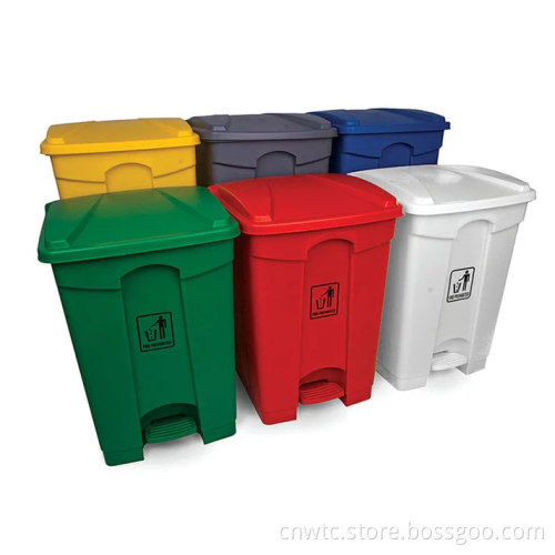 Red Plastic Pedal Bins: 30L and 50L Trash Waste Bins